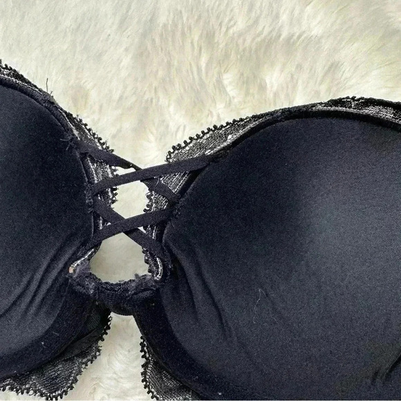 La Senza Strapless Push Up Bra Lace Black  & Cream Size 32C - Picture 13 of 16